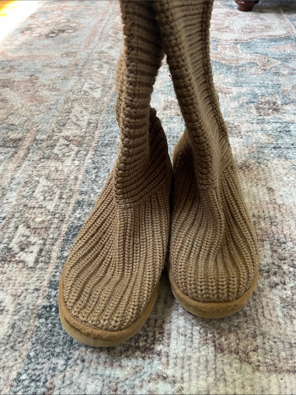 UGG Classic Cardy knit boots featuring a slouchy sweater-knit shaft
